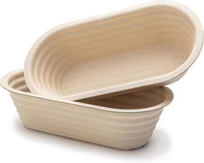 Brod & Taylor Banneton Batard 10” Proofing Basket for Sourdough & Artisan Bread Baking – Stackable, Made From Bamboo & Sugarcane Pulp