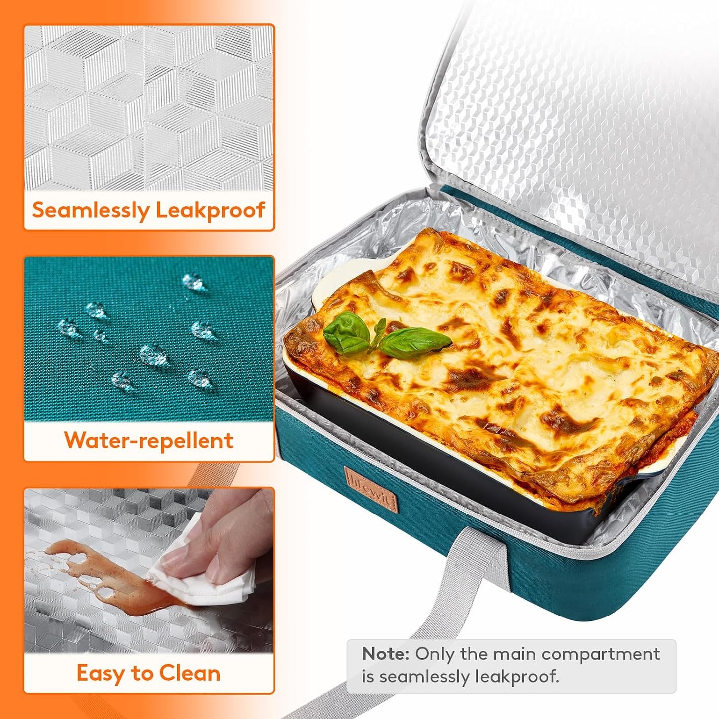 Lifewit Insulated Double Decker Casserole Carrier, Expandable Lasagna Lugger Tote Bag for Hot or Cold Food, Fits 9" x 13" Baking Dish for Potluck Parties, Picnic and Cookouts, Grey-Geometric