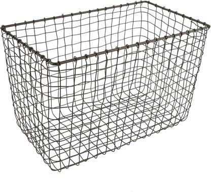 G.E.T. WB-315-MG Heavy Duty Iron Wire Utility Storage Basket/Bin with Handles, 11" x 8" x 8"
