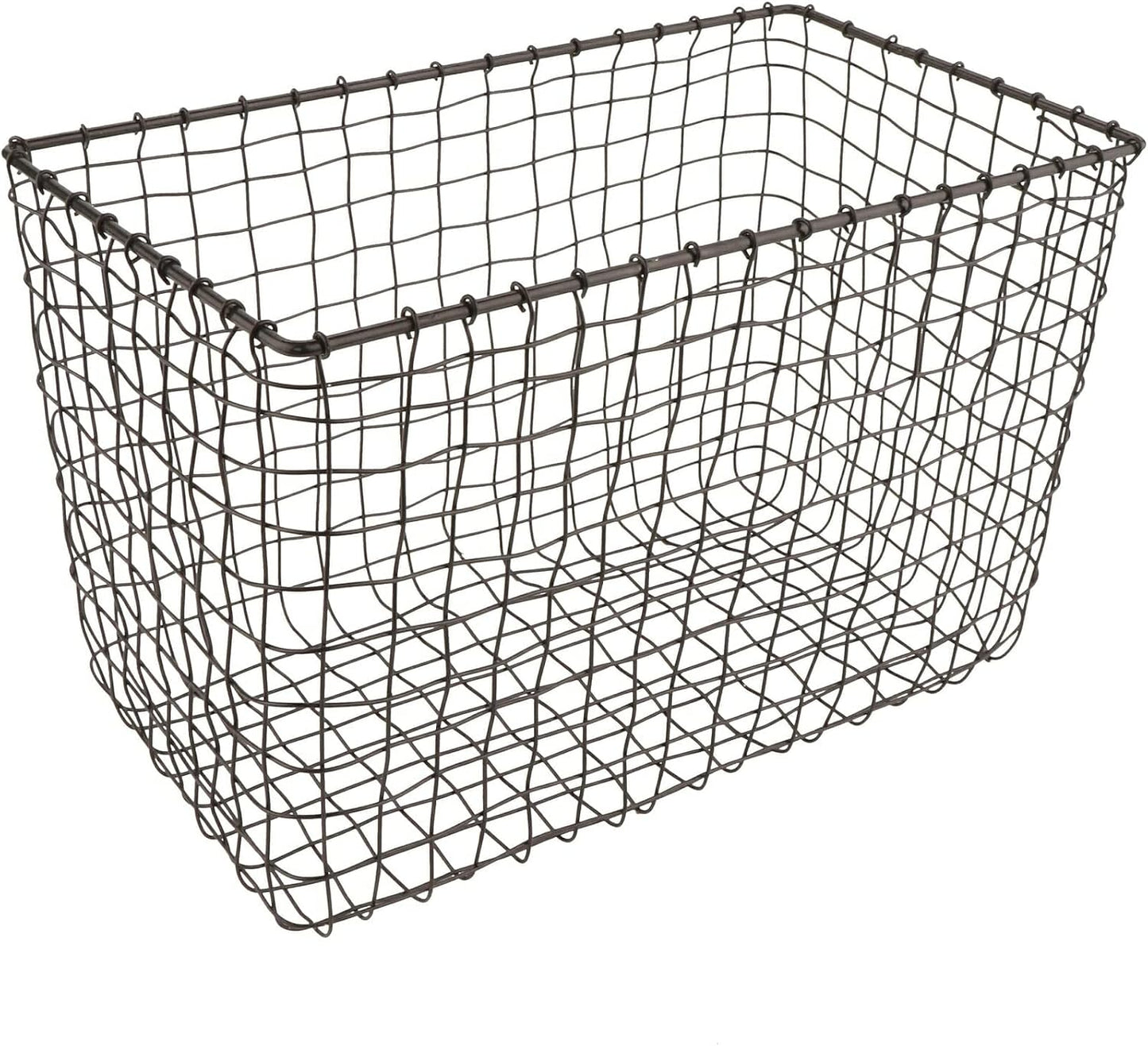 G.E.T. WB-315-MG Heavy Duty Iron Wire Utility Storage Basket/Bin with Handles, 11" x 8" x 8"