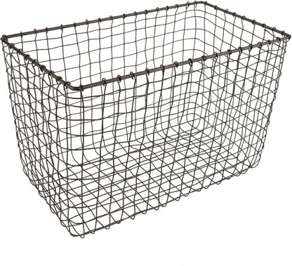 G.E.T. WB-315-MG Heavy Duty Iron Wire Utility Storage Basket/Bin with Handles, 11" x 8" x 8"