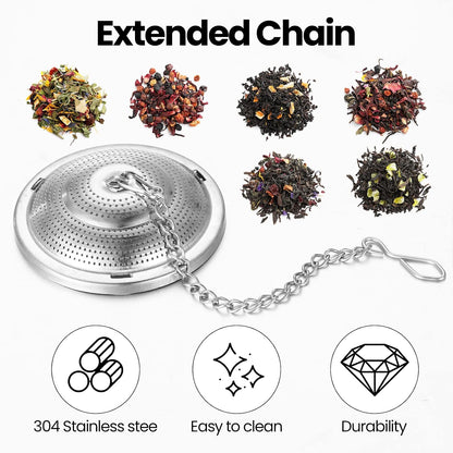 Zopeal Tea Infuser Stainless Steel Strainer with Chain, Medium