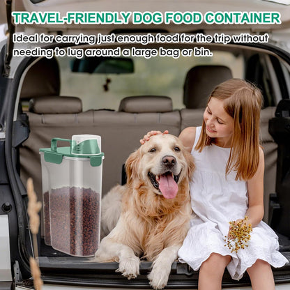 TBMax Pet Food Storage Containers 2 Pack 8-10 Lbs Airtight Dog Food Container Dispenser with Large Spout & Portable Handle, Travel Dog Treat Cat Food Storage Bin Bird Seed Container