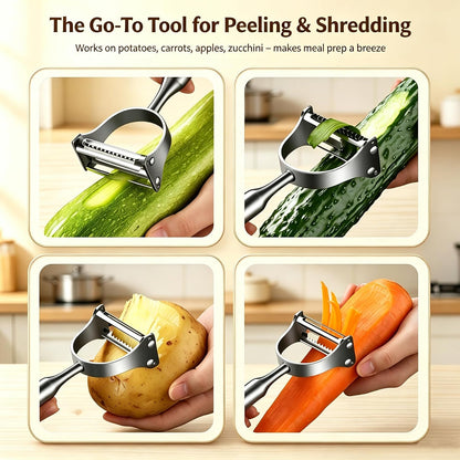 2 in 1 Julienne Vegetable Peeler, Stainless Steel Slicer Tool
