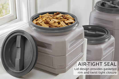 Mighty Tuff Airtight Dog Food Storage Container – 13 Gal, up to 54 lb Capacity – Cat and Dog Food Container with Twist Lid & Handles – BPA-Free, Made in USA