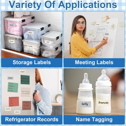 480 Pcs Dry Erase Labels, Dry Erase Stickers, Waterproof Sticker Labels, Removable Labels Easy Peel Off, Reusable Sticky Notes for Food Containers, Office (Retro, Small)