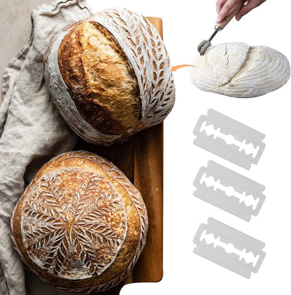 Bread Lame Blades, 20-Pack Bread Lame Blades Refill, Bread Scoring Blade Replacement, 6Cr13 Surgical-Grade Stainless Steel Blades - Precision Razor Blades Designed for Sourdough Bread Scoring