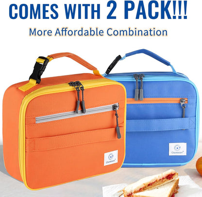 Genteen Lunch Box Kids, Insulated Lunch Bag Kids Boys Girls Back to School, Soft Lunch Box for Men Reusable Lunchbox for Office,Outdoor,School (Black)