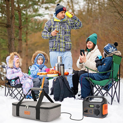 Food Warmer Electric Casserole Carrier - Large Heated Lunch Bag for Car Truck, 12V/24V/110V, Thermos for hot food for Potluck Cookouts Parties Picnic,Lasagna Lugger,Fits 9"x13" Baking Pan (Navy)