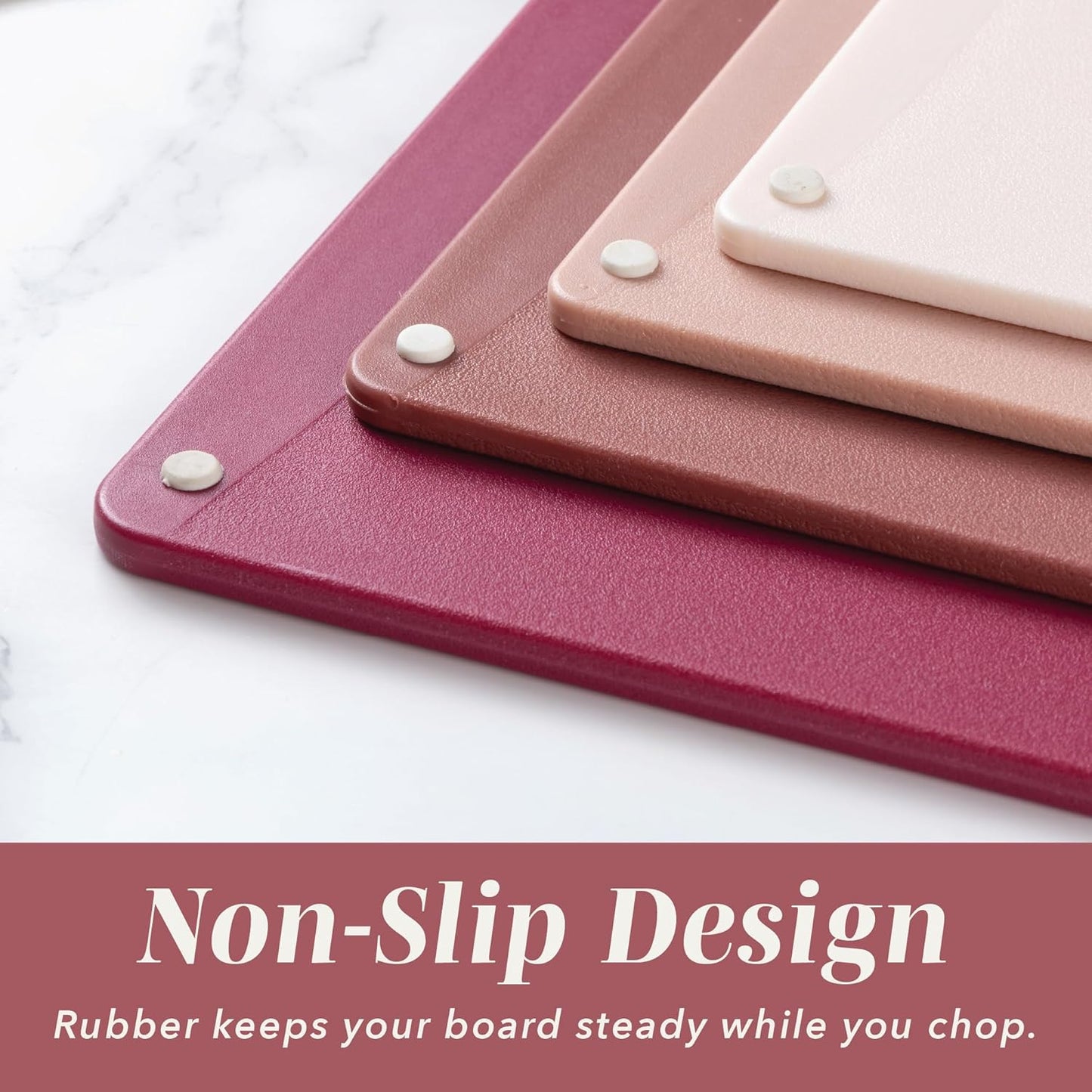 COOK WITH COLOR Non-Slip Cutting Board Set – Kitchen Essentials with Easy Grip Handle for Meat, Veggies, and Fruits, 3 Cutting Boards, Speckled White