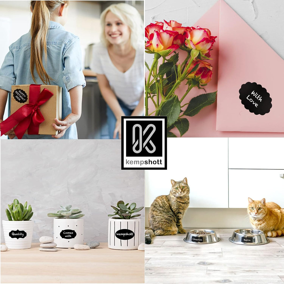 Chalkboard Labels for Jars 162pcs - Waterproof Reusable Chalk Sticker Labels for Containers Storage Jars - 12 Unique Shapes & 3 Sizes Includes Erasable Liquid Chalk Marker & Mini Towel (Pack of 162)