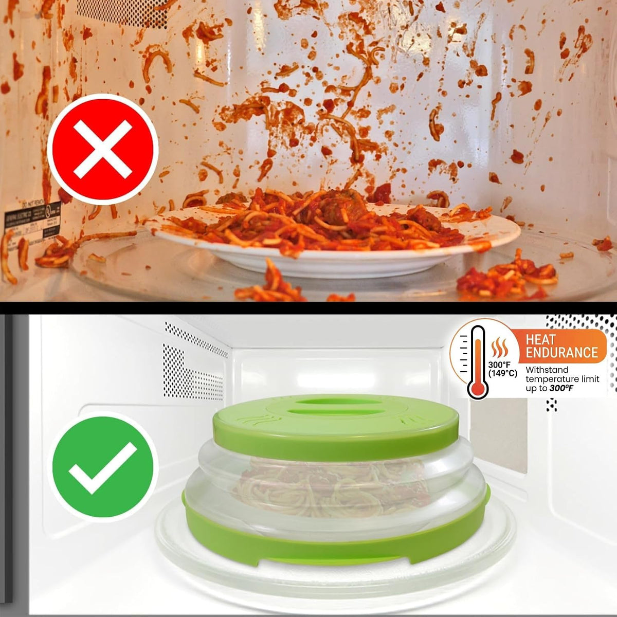 HOVER COVER Magnetic Microwave Splatter Cover - 12-Inch Collapsible - Gray