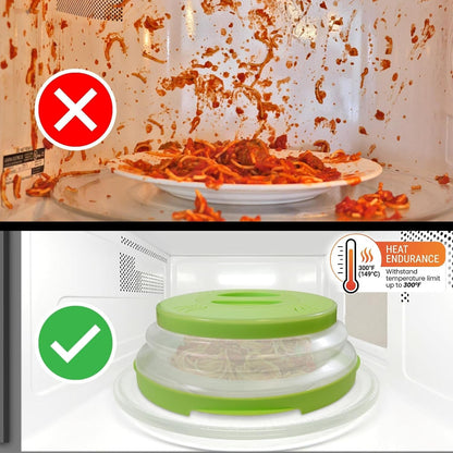 HOVER COVER Magnetic Microwave Splatter Cover - 12-Inch Collapsible - Gray