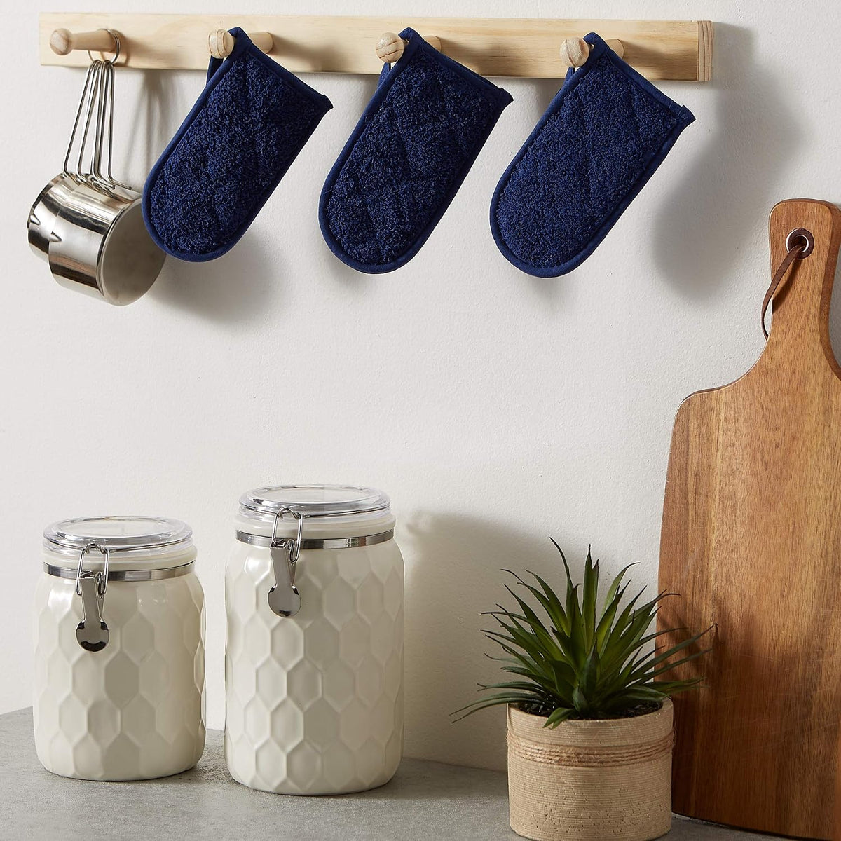 DII Basic Terry Collection Quilted 100% Cotton, Pan Handle, Nautical Blue