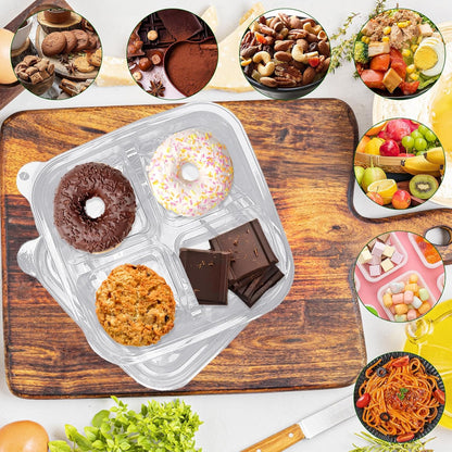 Haawooky 30 Pack Bento Snack Containers,2 compartments Lunchable Containers with Lids,Divided Food Containers for School, Work and Travel