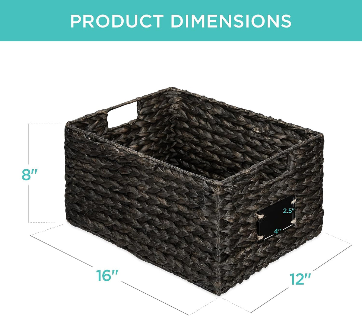 Best Choice Products Set of 4 9x12in Water Hyacinth Pantry Baskets, Woven Organizers w/Chalkboard Label, Chalk Marker - Natural
