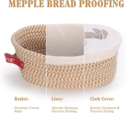 10"Round and 11"Oval Banneton Proofing Baskets with Liners & Covers 2 Pack