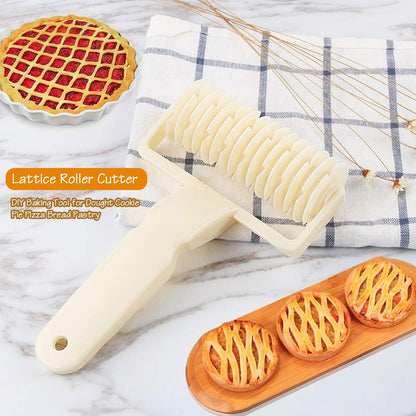 Lattice Roller Cutter, Pie Pizza Cookie Dough Roller Lattice Household Baking Pastry Tools(Plastic lattice cutter)