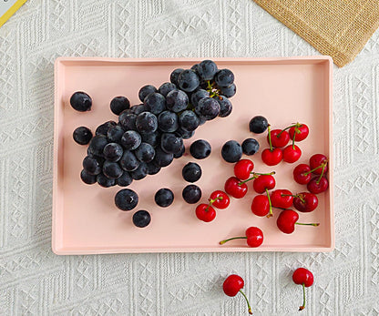 White Serving Tray (13.5 x 9.6 inch) for Serving Accessory, Elegant & Stackable Plastic Tray for Spa, Coffee, Drinks, Tea, Bar, Party, Seasoning, Perfume and Display Use.