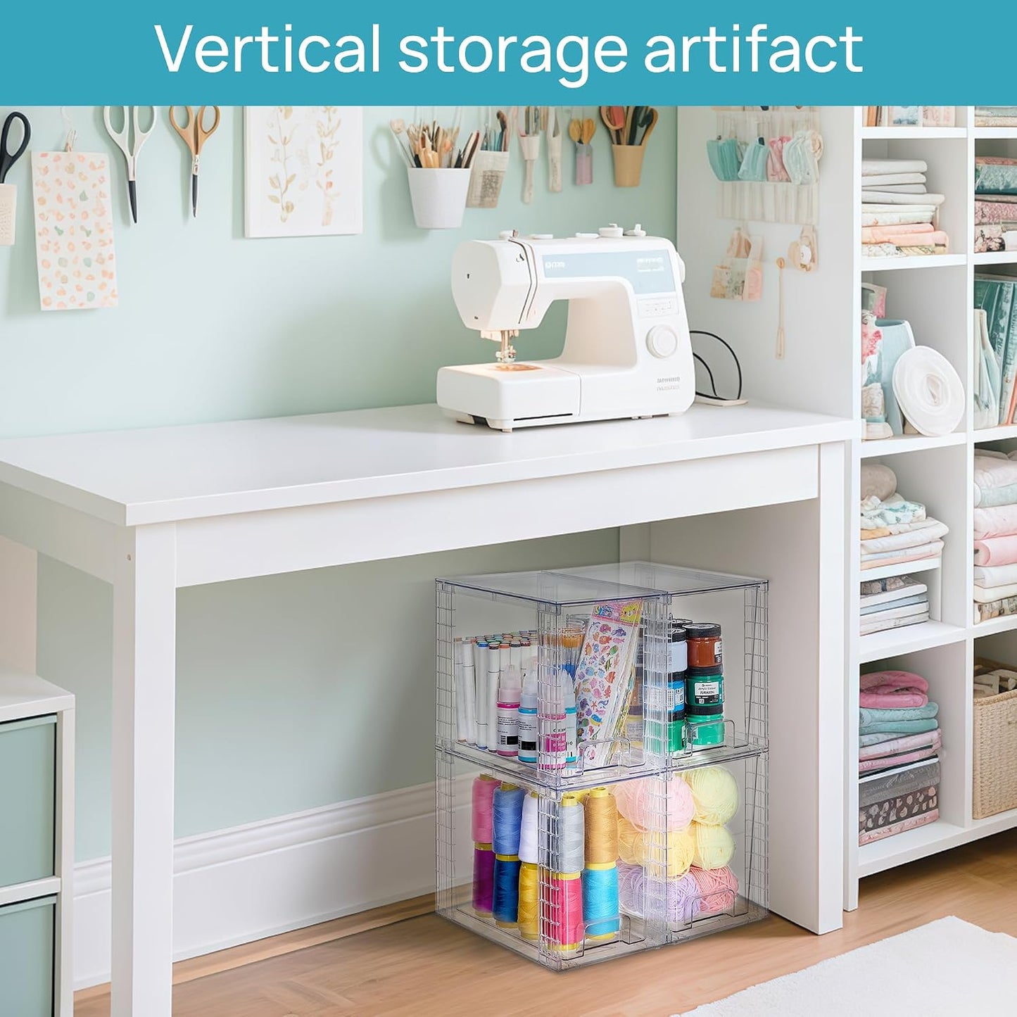 Vtopmart 4Pack Large Stackable Pantry Storage Drawers, Clear Organizer Bins with Handles, Acrylic Drawer Organizers for Kitchen, Pantry, Bathroom Undersink, Cabinet Organization and Storage