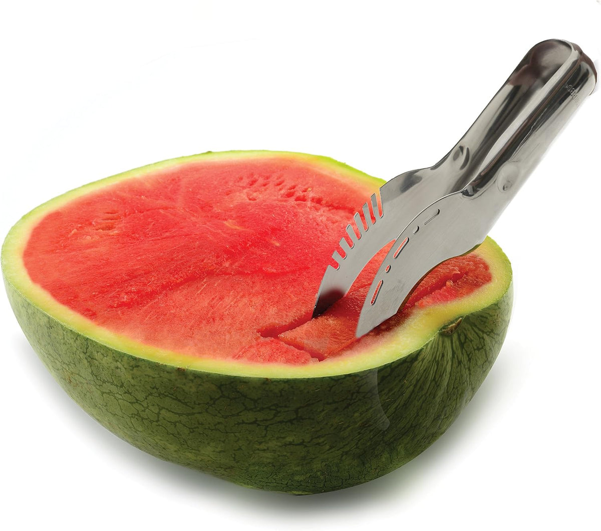 Norpro Stainless Steel Watermelon Slicer & Tong Server, 8.5″