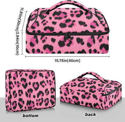 Casserole Carrier Insulated Yellow Lemon Blue Bows Dish 9x13 with Lid Party Travel Warmer Bag for Hot or Cold Food Lasagna Pizza Holder Tote - Colors B