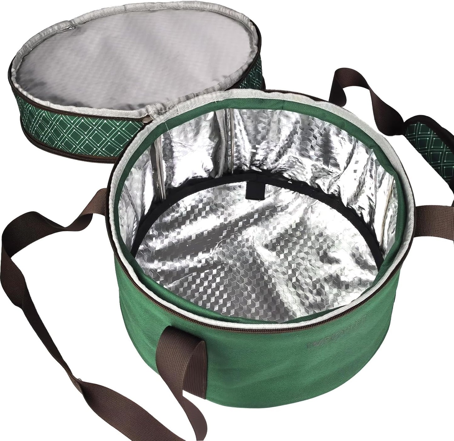 Pie Carrier With A Lid And Handle, With A Hard Edge That Won'T Collapse, Round Insulated Casserole Carrier,It Is Suitable For The Safe Transportation Of Cold And Hot Food (Red)