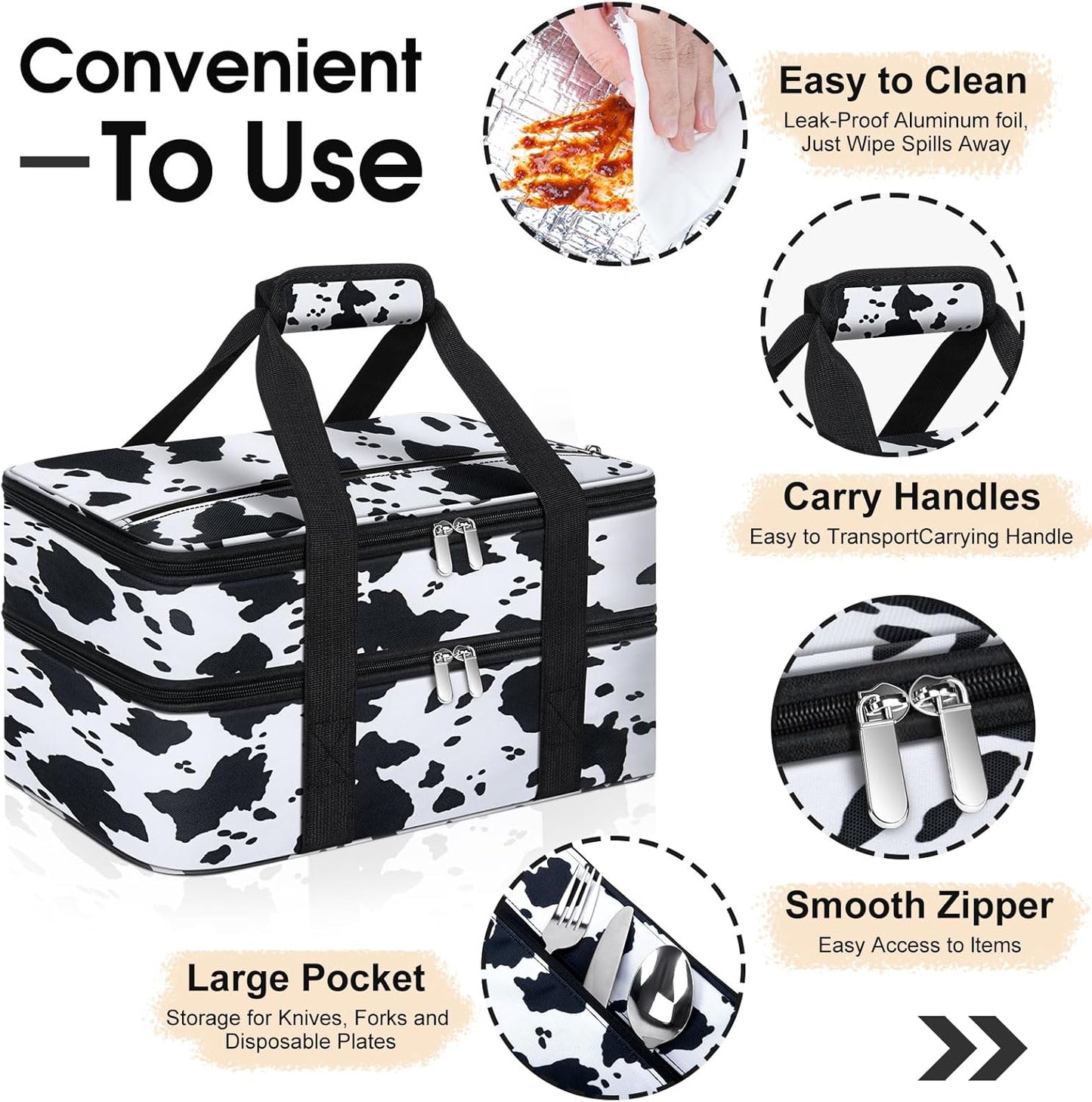 Insulated Casserole Carrier, Portable Casserole Carrier for Hot or Cold Food Lunch Tote Warmer or Cooler Bag, Lasagna Lunch Bag for Potluck Parties- Fits 9" x 13" Baking Dish-Charcoal Grey