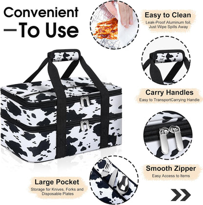 Insulated Casserole Carrier, Portable Casserole Carrier for Hot or Cold Food Lunch Tote Warmer or Cooler Bag, Lasagna Lunch Bag for Potluck Parties- Fits 9" x 13" Baking Dish-Charcoal Grey