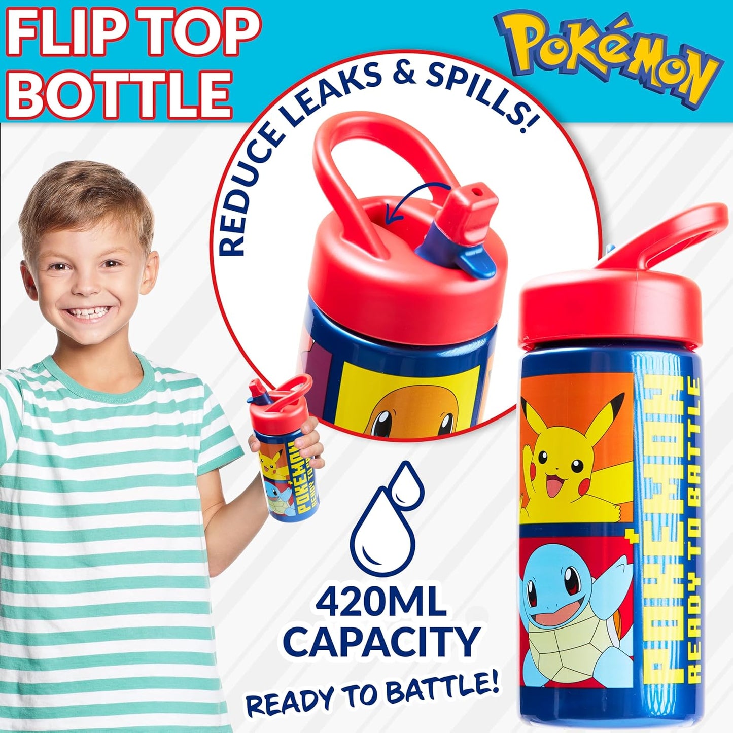 Pokemon Insulated Lunch Bag with Lunch Box Water Bottle Set for Kids 3 Piece School Snack Bag Pikachu Gifts for Kids (Yellow)