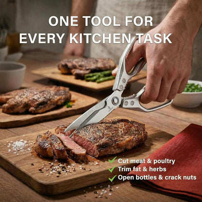 Heavy Duty Kitchen Shears for Bone Cutting, 2 Pack Ultra Sharp Poultry Scissors, Stainless Steel Kitchen Scissors for Chicken, Meat & Fish, Dishwasher Safe, Non-Slip Grip