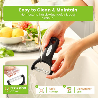 Spring Chef Swivel Potato Peeler & Julienne Vegetable Peeler w/Soft Handle