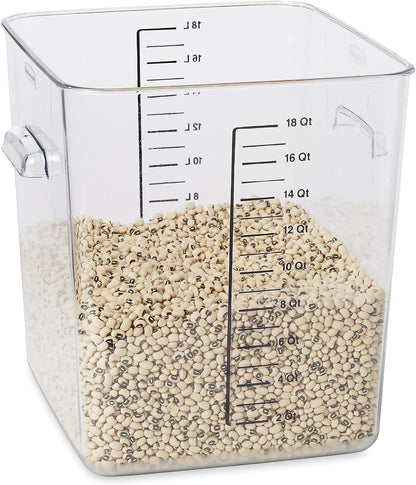 Rubbermaid Commercial Products Space Saving Square Food Storage Container 6 Quart Clear for Kitchen/Sous Vide/Meal Prep