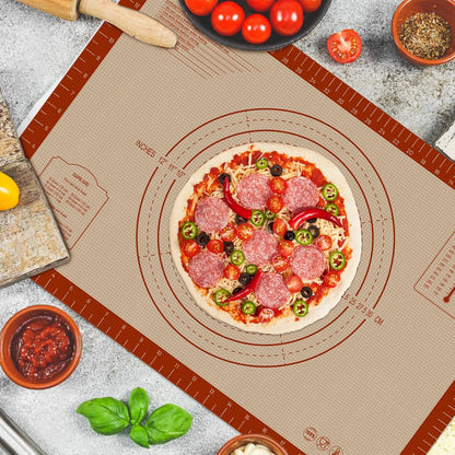 Silicone Pastry Mat, 24" x 16" Dough Mat, Rolling Mat for Baking