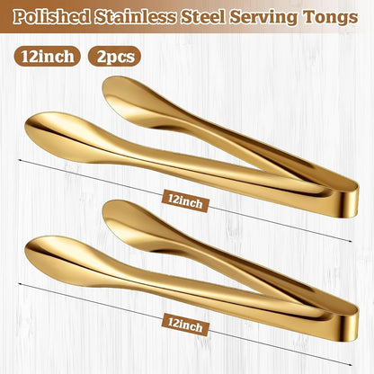 Silver Polished Serving Tongs 9 Inch