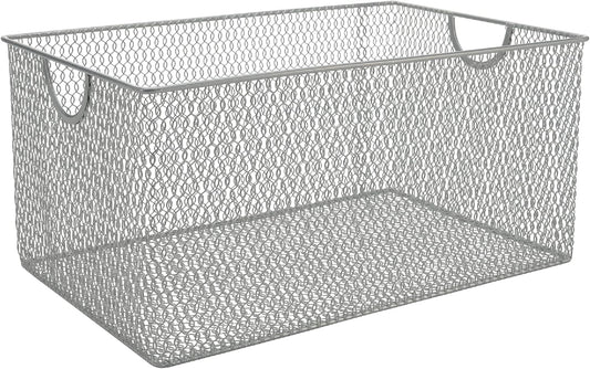 YBM HOME Kitchen Pantry Organizer Wire Basket for Shelves, Cabinets, Pantry, Countertop, Mesh Open Storage Bin Metal Basket for Organizing Food Supplies 12 x 7.8 x 5.8