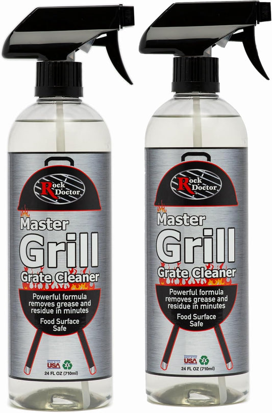 Rock Doctor Grill & Grate Cleaner 24oz. 2-Pk Food Surface Safe, Powerful Foaming Action, No Fumes, Fast Acting Formula Removes Grease, Grime