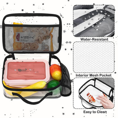 FlowFly Kids Lunch box Insulated Soft Bag Mini Cooler Back to School Thermal Meal Tote Kit for Girls, Boys, Black