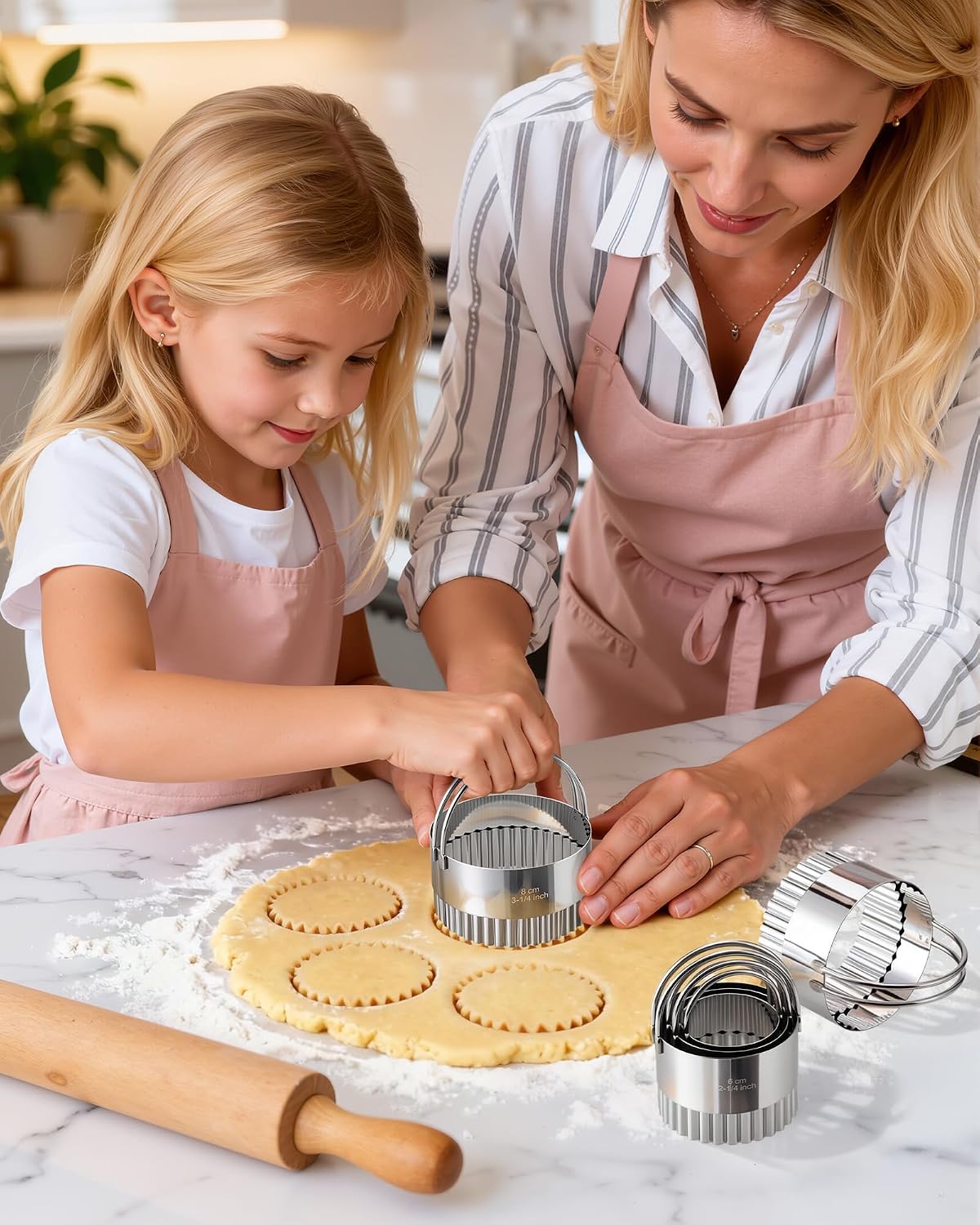 Biscuit Cutter Set with Handle, 5pcs Cookie Cutters