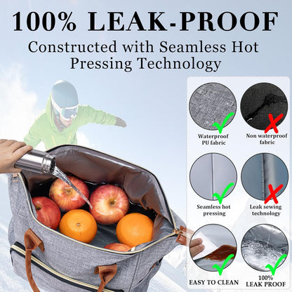 TuErCao Small Lunch Bag Lightweight Insulated Lunch Box for Women Work Portable Soft Cooler for Picnic Travel Road Trips, Loncheras para Mujer, Black
