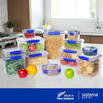 Sistema KLIP IT Large 7L Food Storage Container, Airtight & Stackable, Dishwasher, Freezer, & Microwave-Safe, BPA-Free