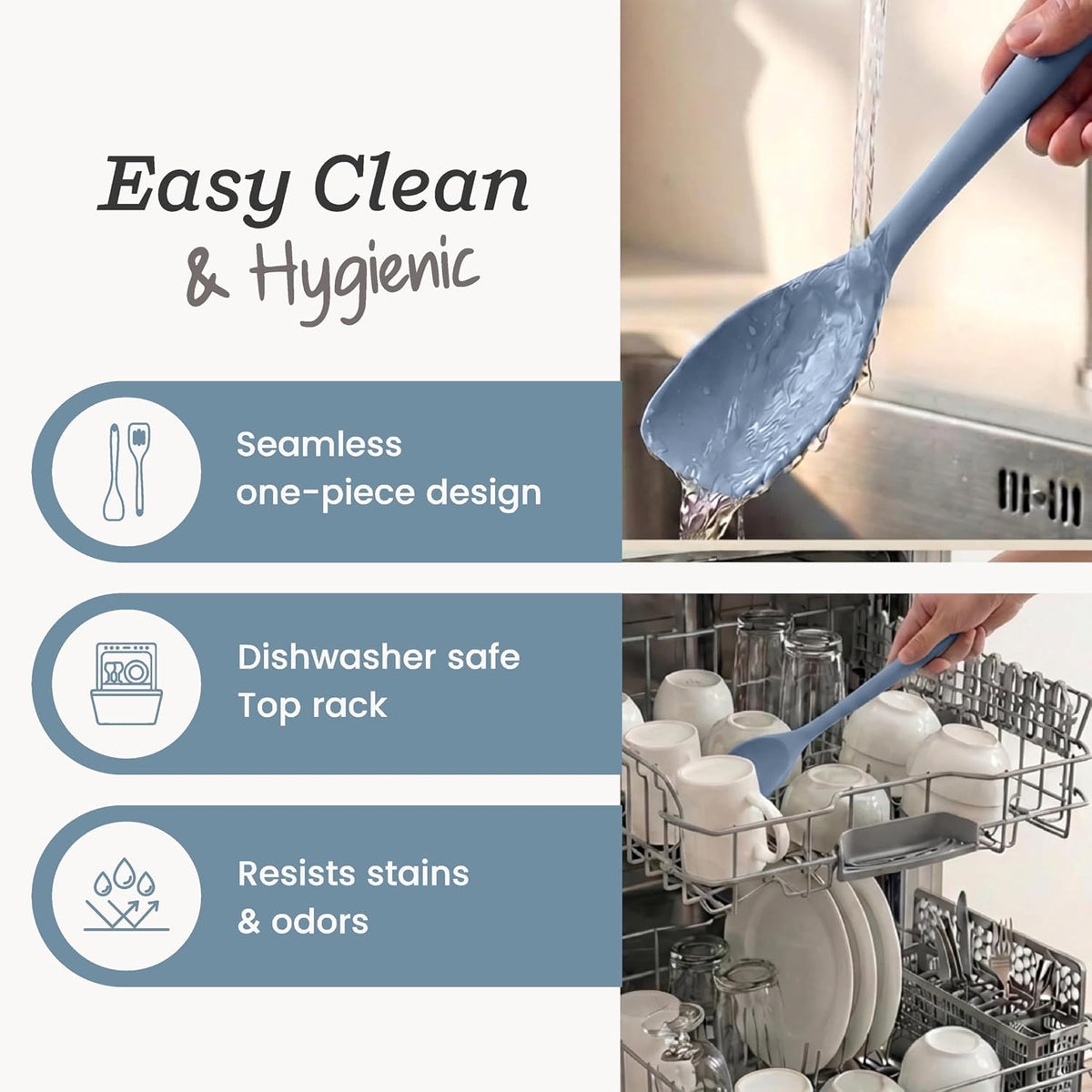 StarPack Silicone Spoonula The All-Rounder 11 Inch - LFGB Spoon Spatula, 600°F Heat Resistant, BPA-Free - One-Piece Seamless, Dishwasher Safe - for Nonstick Cookware, Sage Green