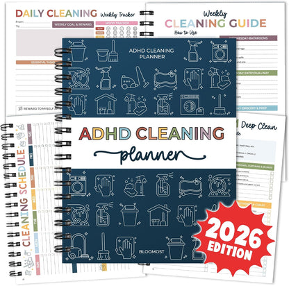 Magnetic Cleaning Schedule and Checklist Dry Erase Board - Reusable Cleaning Schedule for Home, Kitchen & Bathroom | Weekly & Monthly Chore Chart for Adults, Strong Magnet, Easy Erase