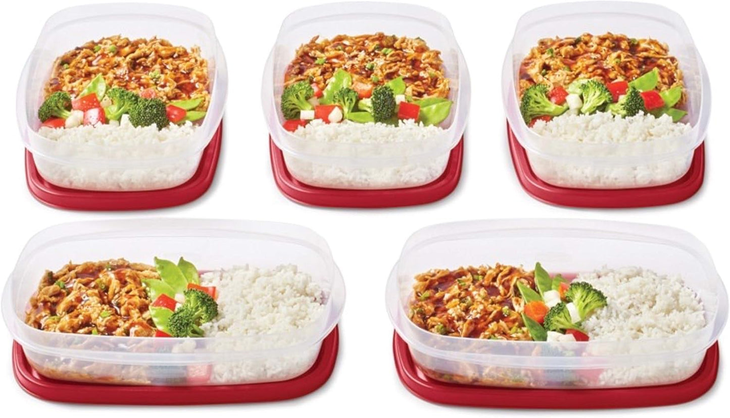 Rubbermaid EasyFindLids Meal Prep Containers 5.1 Cup Red