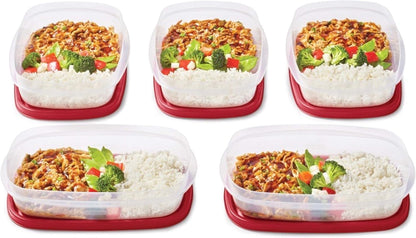 Rubbermaid EasyFindLids Meal Prep Containers 5.1 Cup Red