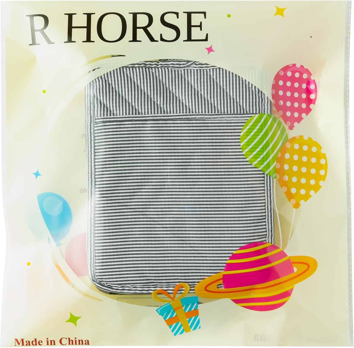 R HORSE 6Pcs Black Pot Holders with Pocket for Kitchen, 7''x 9''