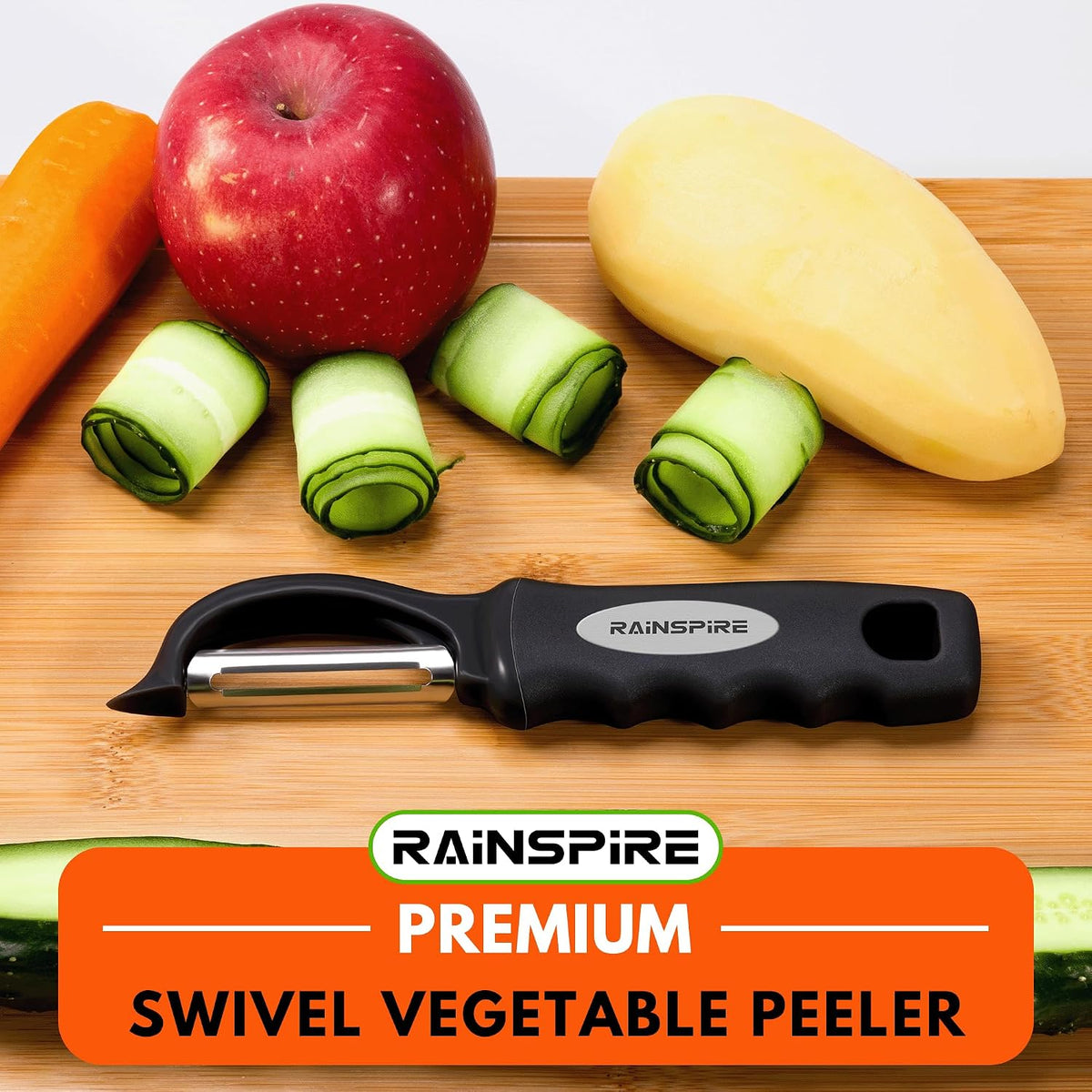 Swivel Vegetable Peeler Soft Comfort Handle Sturdy Long-Lasting Black
