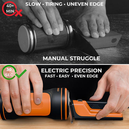 Orange Ninja Electric Rolling Knife Sharpener for Kitchen & Chef Knives