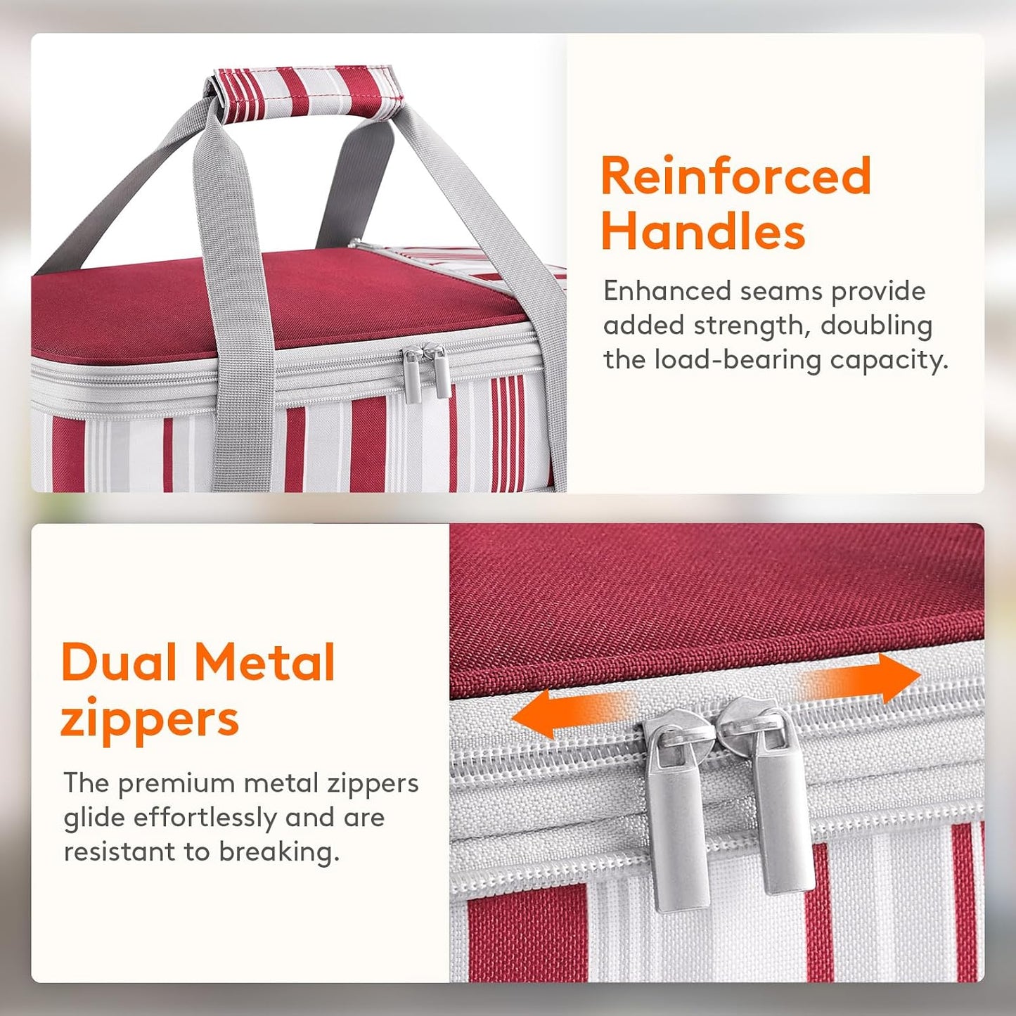 Lifewit Insulated Double Decker Casserole Carrier, Expandable Lasagna Lugger Tote Bag for Hot or Cold Food, Fits 9" x 13" Baking Dish for Potluck Parties, Picnic and Cookouts, Grey-Geometric