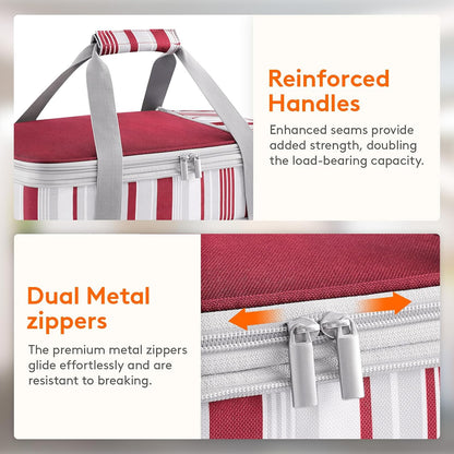 Lifewit Insulated Double Decker Casserole Carrier, Expandable Lasagna Lugger Tote Bag for Hot or Cold Food, Fits 9" x 13" Baking Dish for Potluck Parties, Picnic and Cookouts, Grey-Geometric